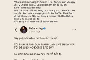 Duy Mạnh và Tuấn Hưng: Cú chốt kèo live show, ủng hộ các tỉnh bị ảnh hưởng bão lũ 3 tỷ