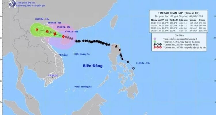 Hà Nội: Cập nhật ảnh hưởng ban đầu của bão số 3