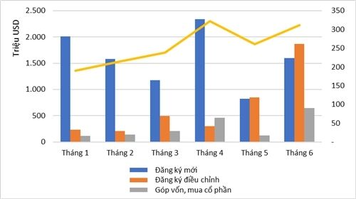 Vốn đầu tư nước ngoài vào Việt Nam đạt gần 15,2 tỷ USD trong 6 tháng- Ảnh 1.