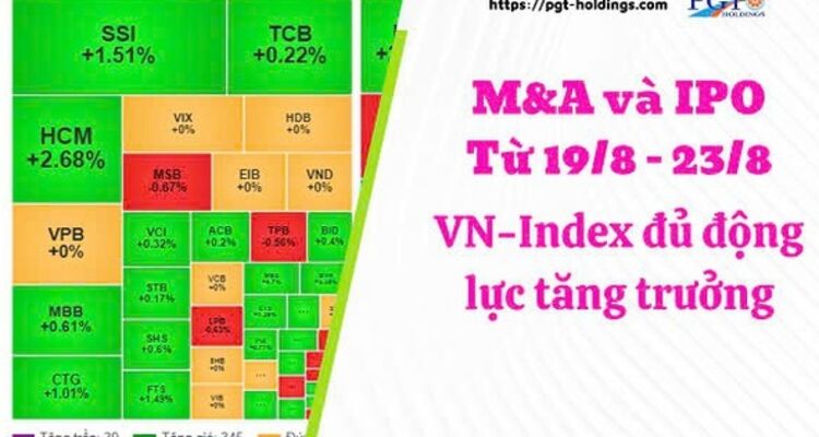 M&A và IPO (Từ 19/8 - 23/8): VN-Index đủ động lực tăng trưởng