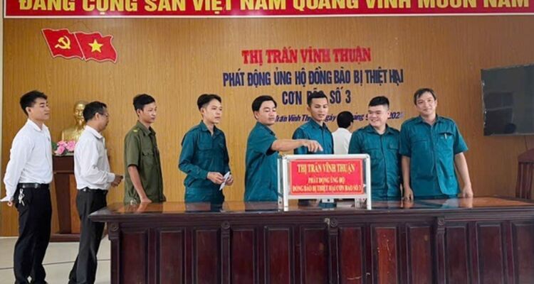 Kiên Giang: Thị trấn Vĩnh Thuận phát động ủng hộ đồng bào bị thiệt hại do bão số 3