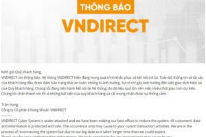 Hệ thống Chứng khoán VNDirect bị hacker tấn công